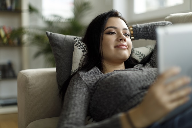 woman resting and healing