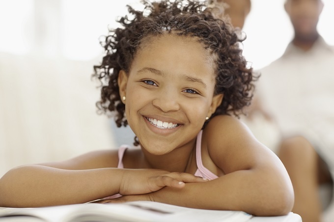 young girl smiling