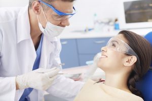 Woman at dental checkup