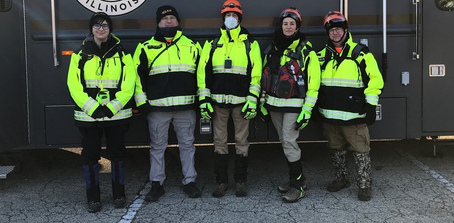 Gina Dial with other volunteers of the Naperville Emergency Management Agency